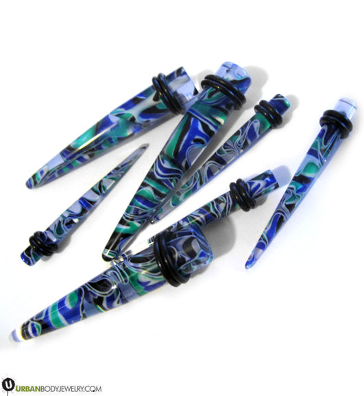 Blue & Green Swirly Taper