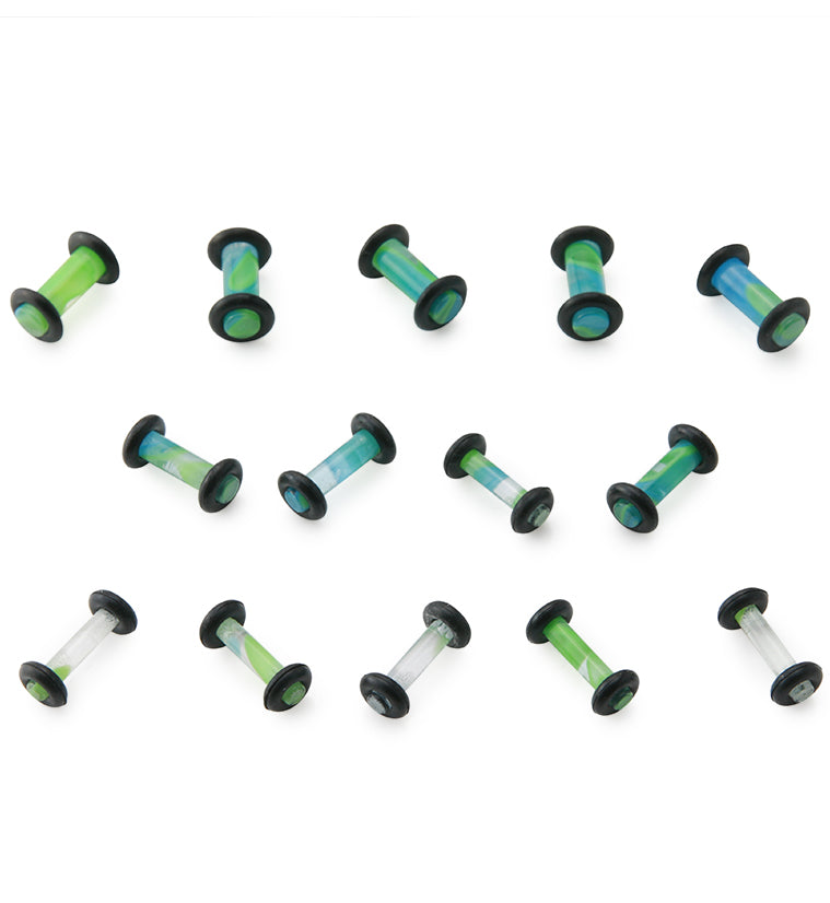 Blue & Green Swirl Acrylic Plugs