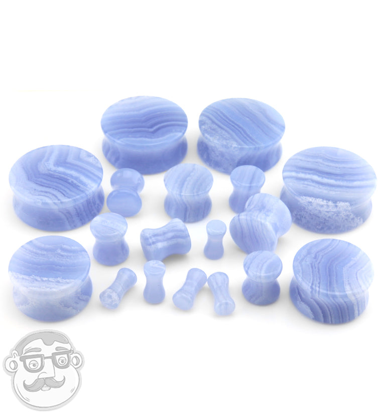 Blue Lace Agate Stone Plugs