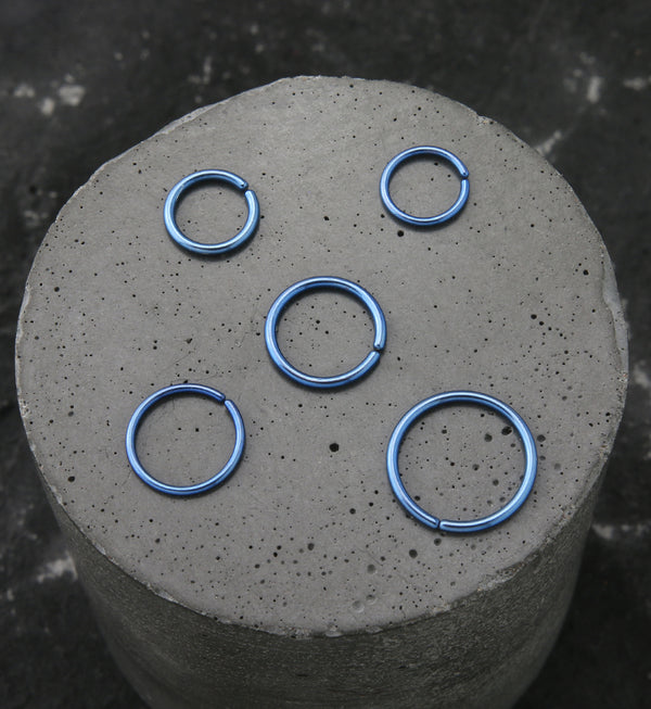 Blue Niobium Seamless Ring