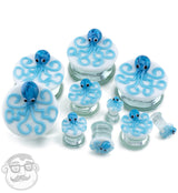 Blue Octopus Glass Plugs
