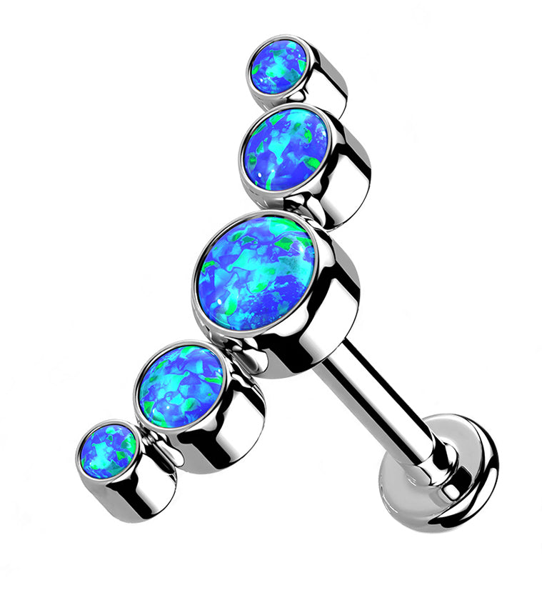 Blue Opalite Quinary Titanium Cartilage Labret