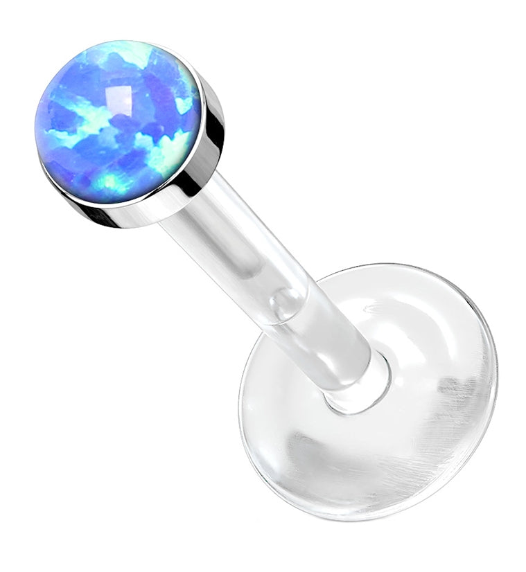16G Blue Opal Bioflex Labret Post