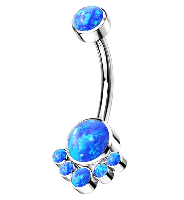 Blue Opalite Cluster Belly Button Ring