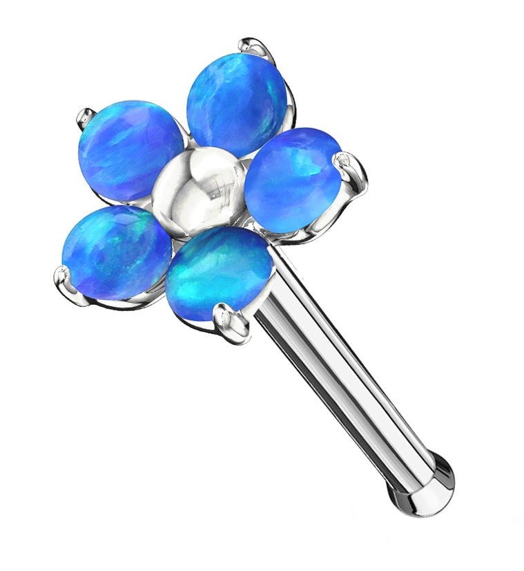 20G Blue Opalite Flower Nosebone
