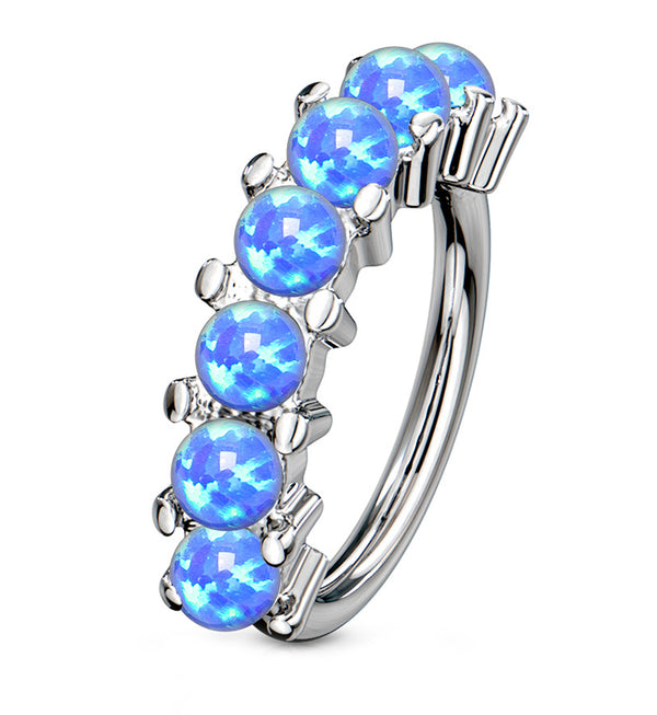 Blue Opal Septenary Seamless Ring