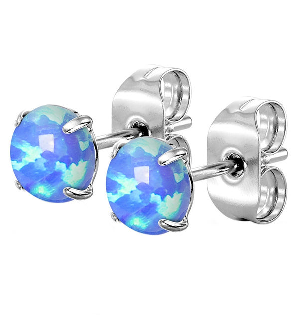 Blue Opalite Prong Set Earrings