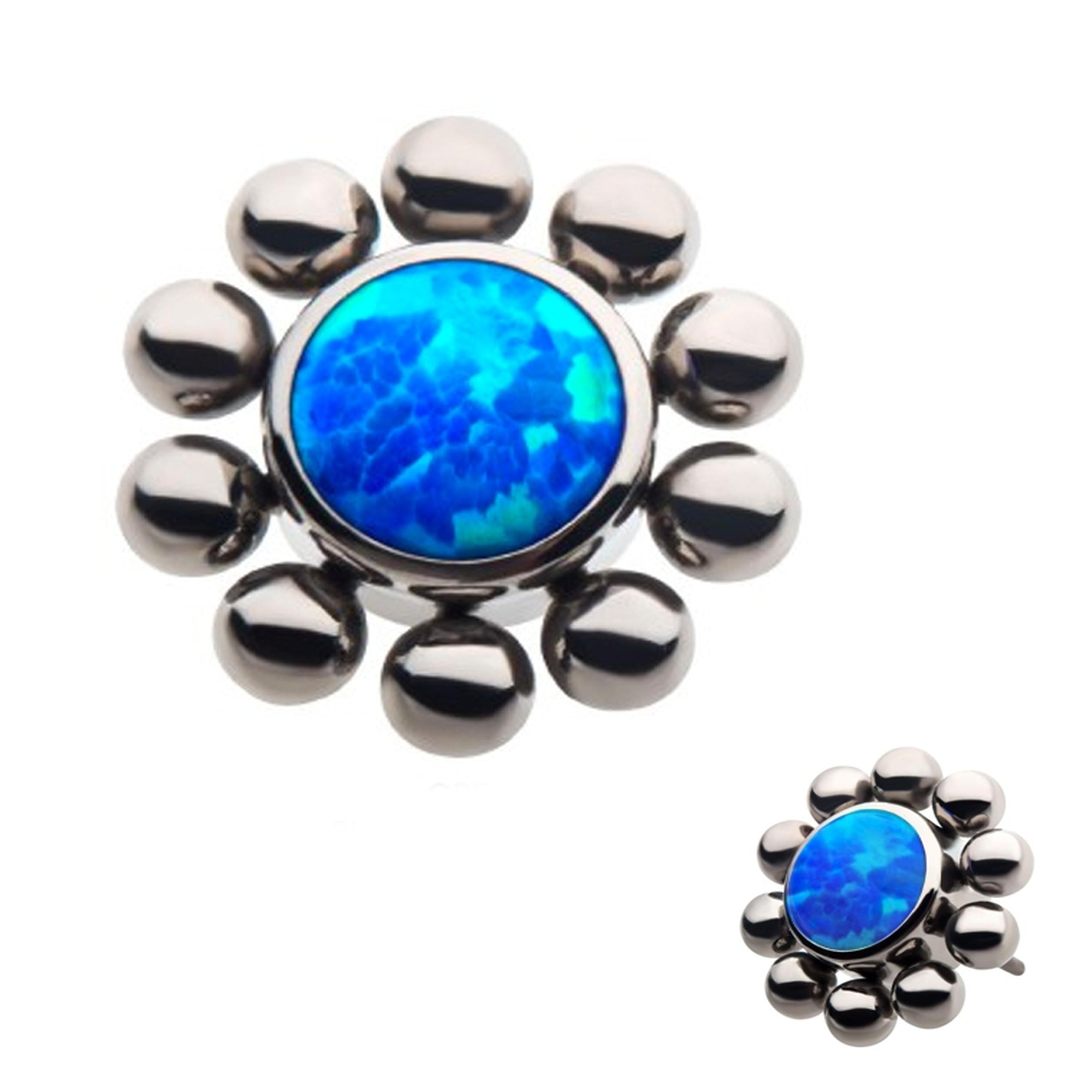 Blue Opalite Verge Titanium Threadless Top