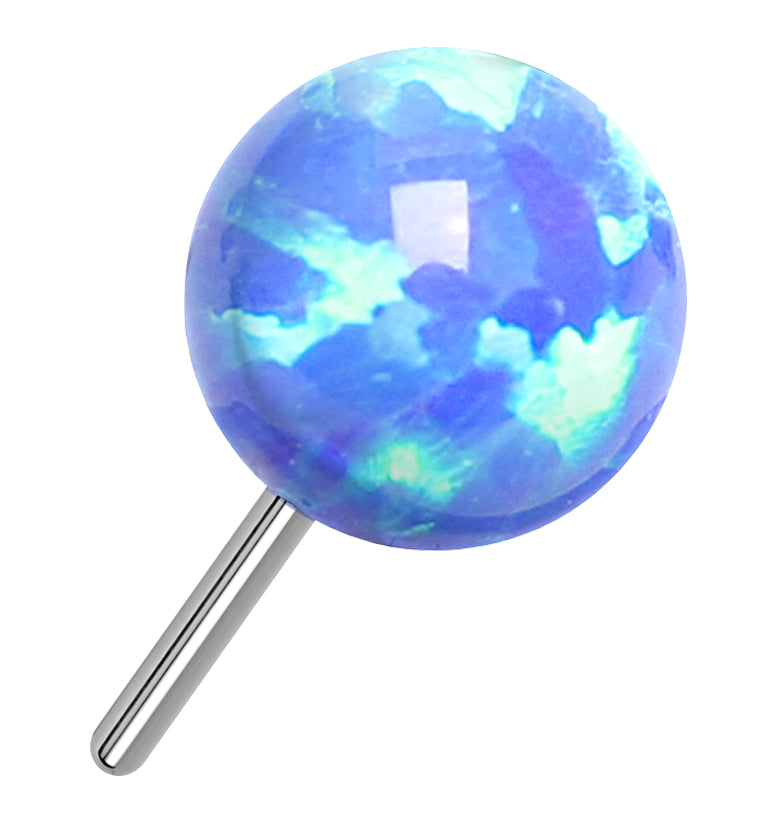 Blue Opalite Ball Titanium Threadless Top