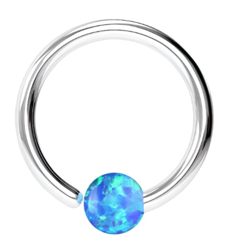 Blue Opalite Fixed Captive Ring