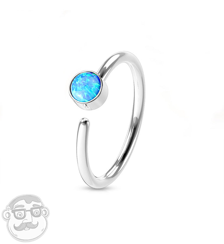 20G Rainbow PVD Opalite Top Hoop Ring