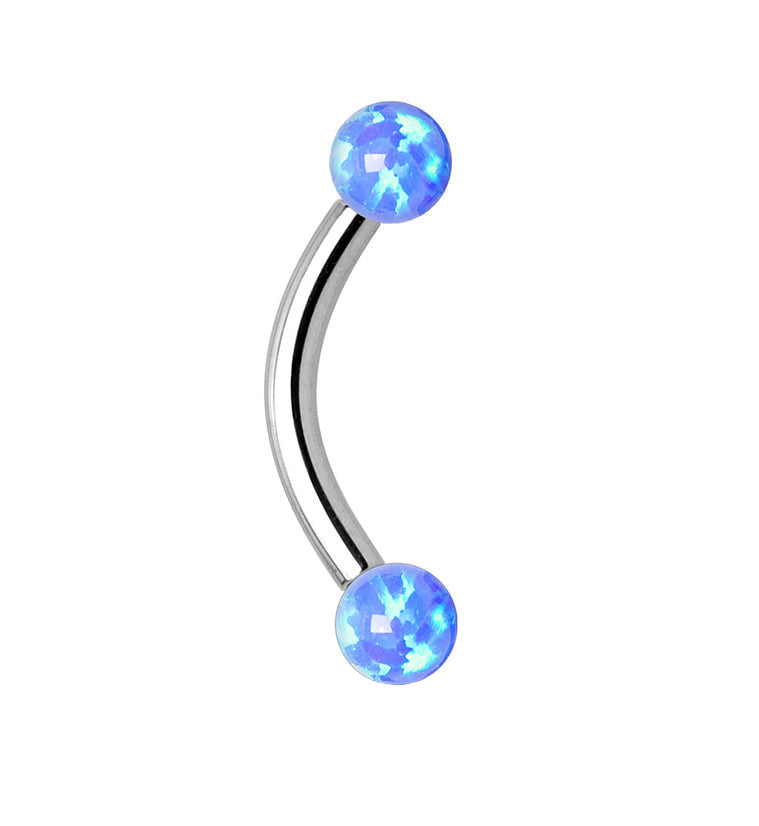 16G Blue Opalite Internally Threaded Curved Barbell