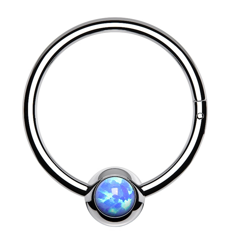 Blue Opalite Hinged Segment Hoop Ring