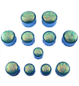 Blue Opalite Flash Anodized Stainless Steel Plugs