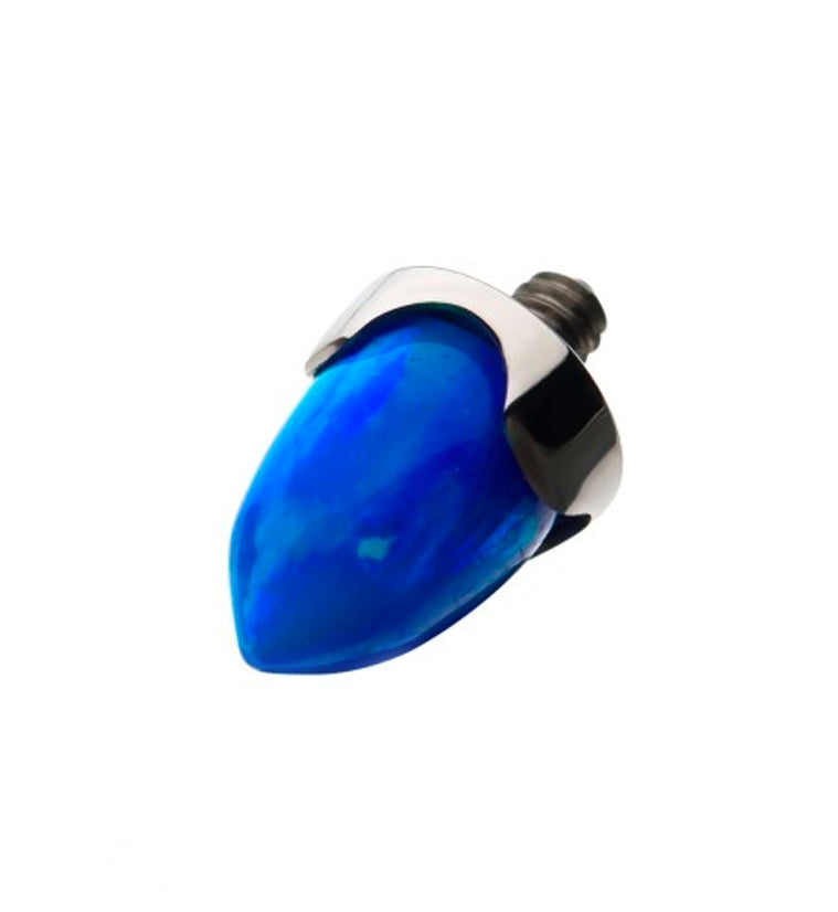 Blue Opal Spike Titanium Threaded End