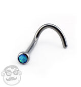 18G Blue Opalite Titanium Nose Screw Ring