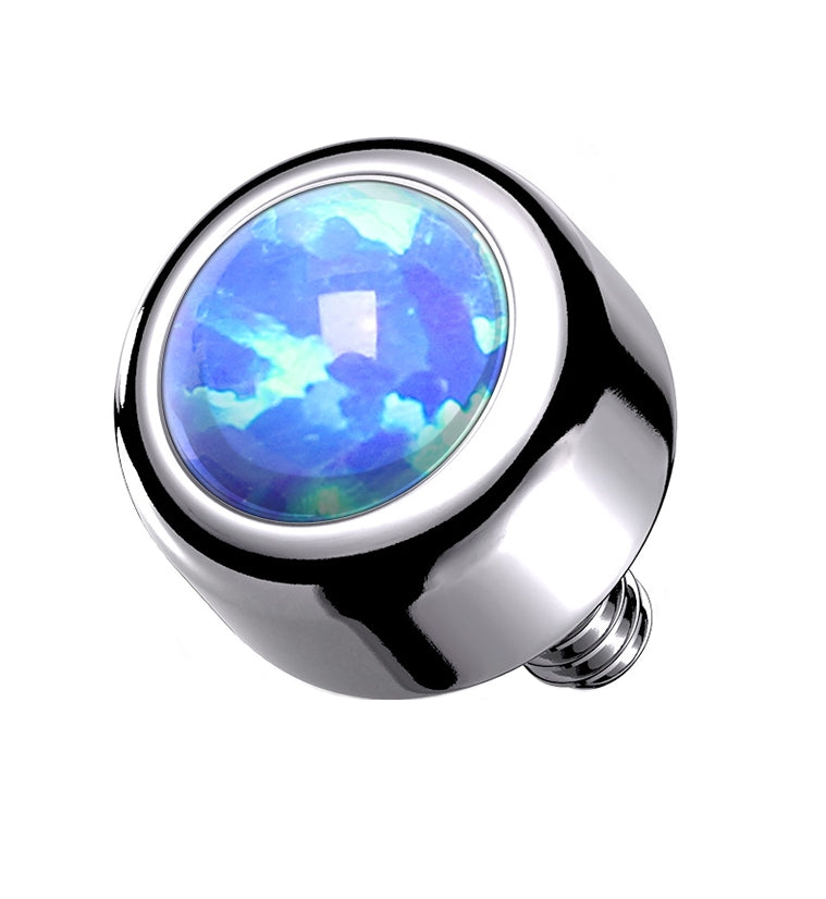 Blue Opalite Disk Titanium Threaded End