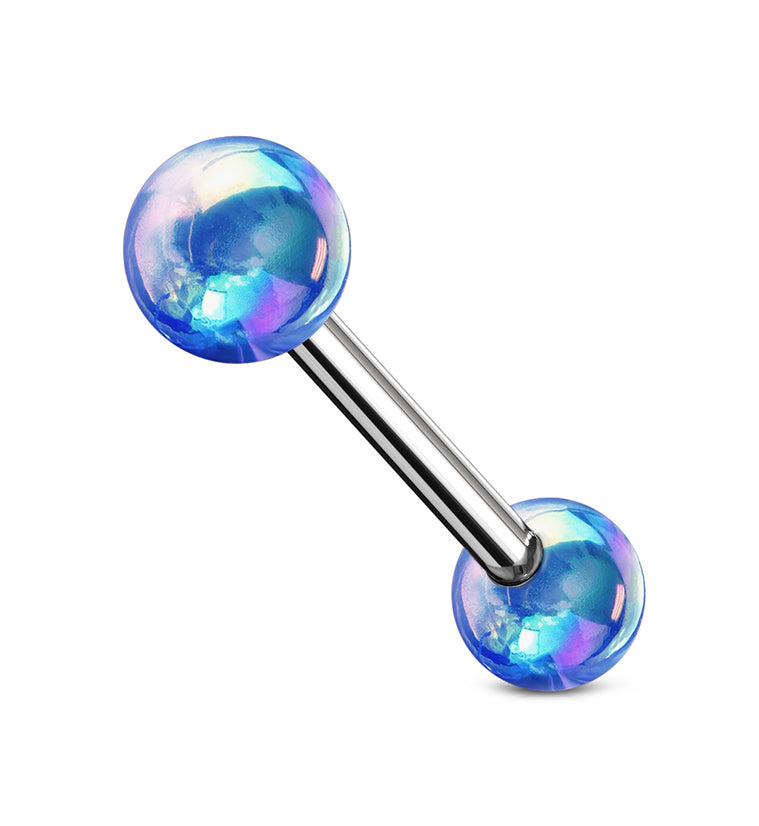 Blue Ory Stainless Steel Barbell
