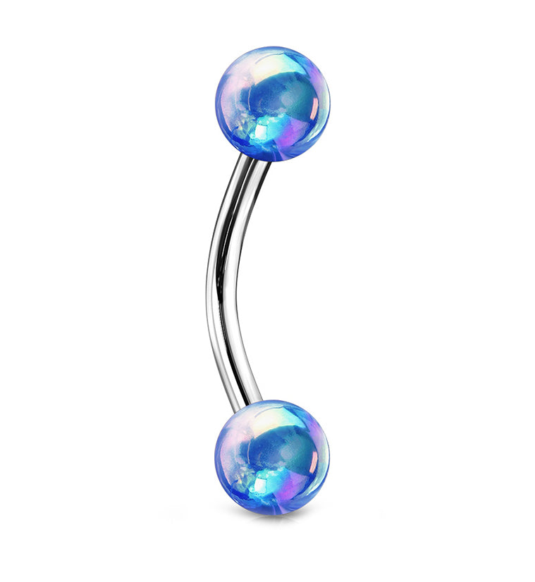 Blue Ory Stainless Steel Curved Barbell