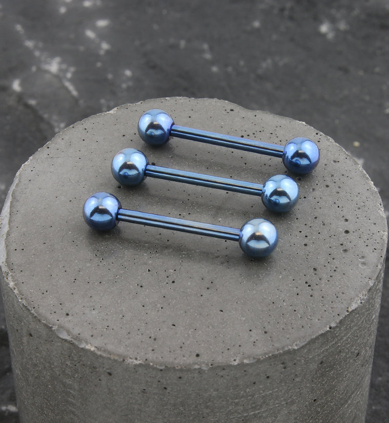 Blue PVD Stainless Steel Barbell
