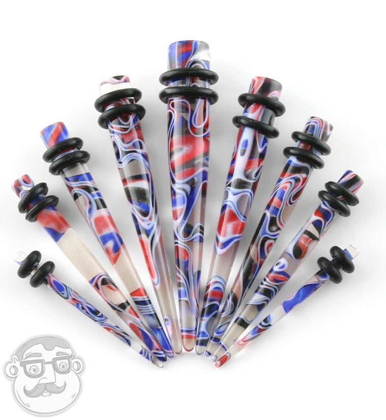 Red & Blue Swirly Taper