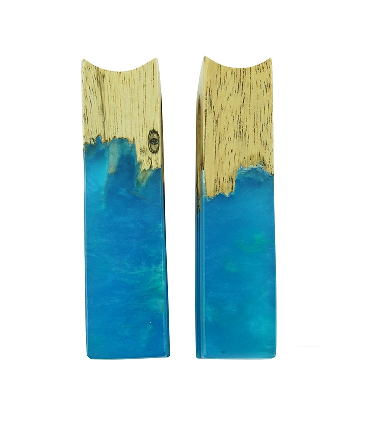 Ocean Resin Tamarind Wood Tower Ear Weights