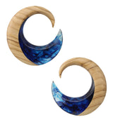 Blue Resin Crescent Tamarind Wood Ear Weights