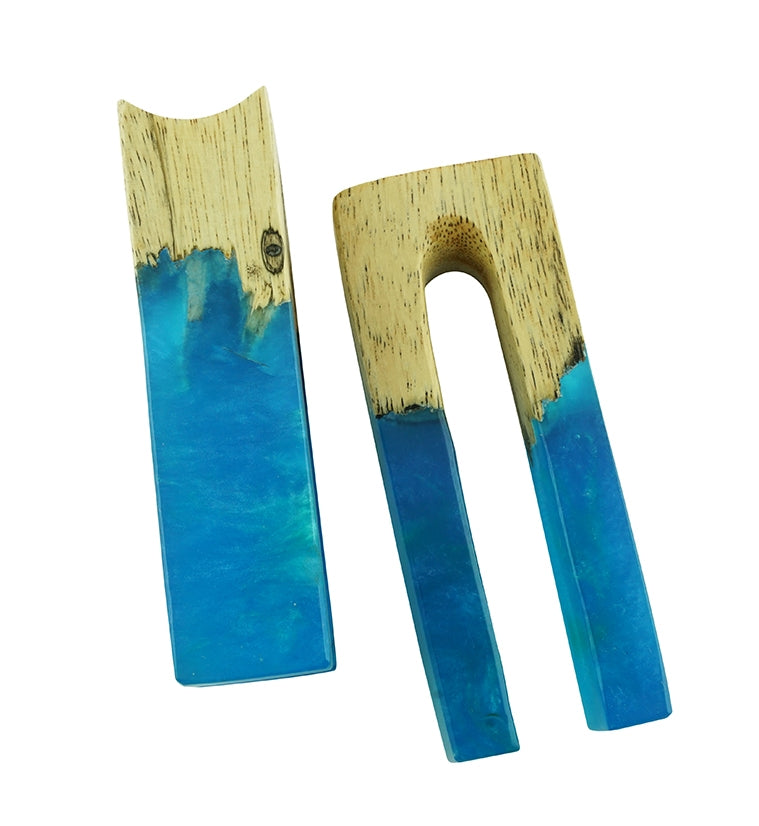 Ocean Resin Tamarind Wood Tower Ear Weights