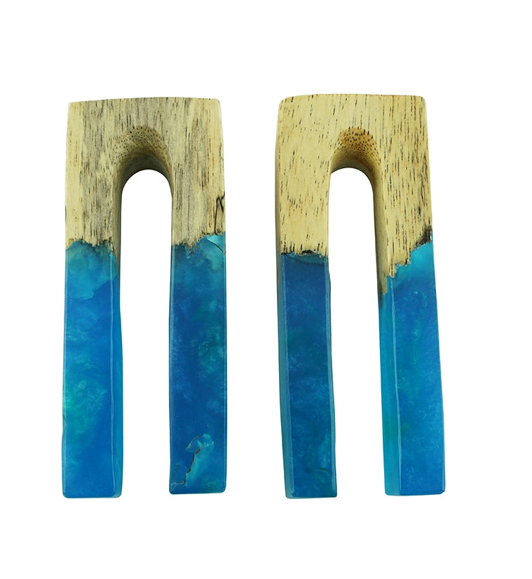 Ocean Resin Tamarind Wood Tower Ear Weights