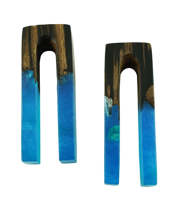 Ocean Resin Areng Wood Tower Ear Weights