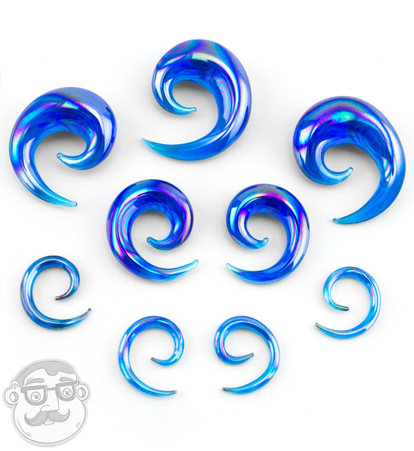 Blue Rogue Glass Spirals