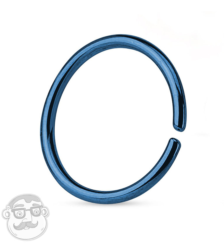 Blue Seamless Stainless Steel Hoop Ring