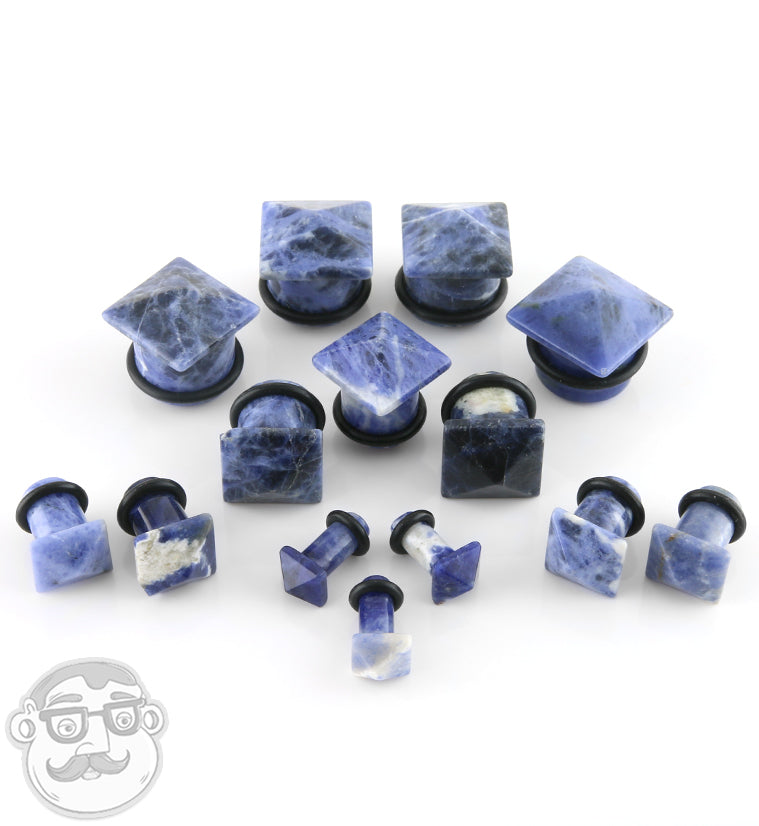 Blue Sodalite Stone Squared Plugs