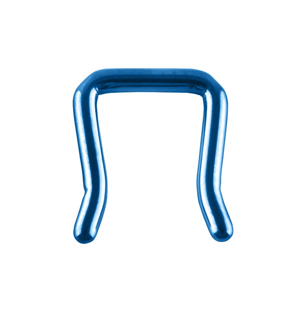 Blue ASTM F136 Titanium Staple Septum Ring