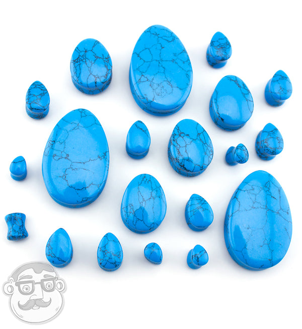 Turquoise Stone Teardrop Plugs