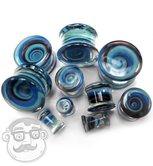 Blue Glass Ear Gauges