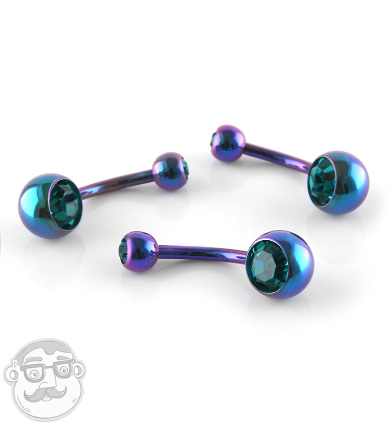 Blurple Titanium Belly Button Ring