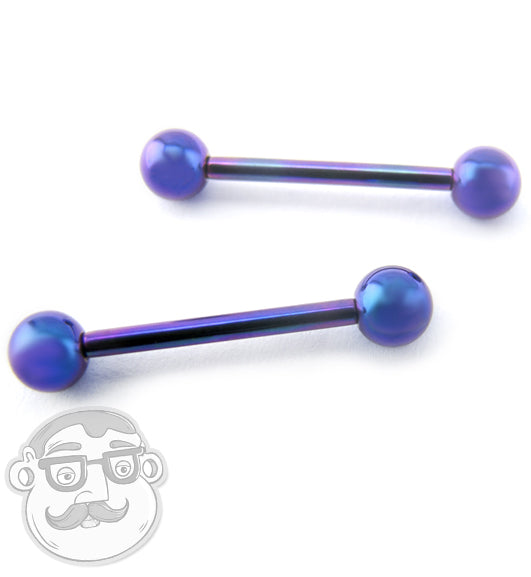 Blurple Titanium Barbell Nipple Ring