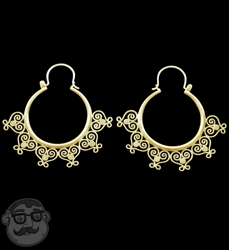 18G Bohem Brass Hoop Earrings
