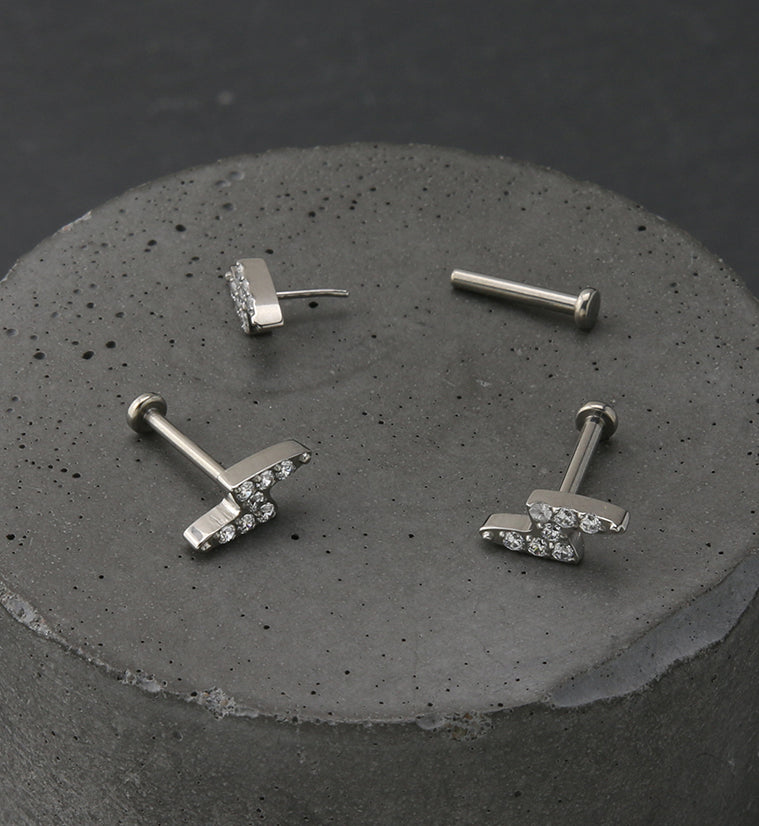 Bolt CZ Titanium Threadless Labret
