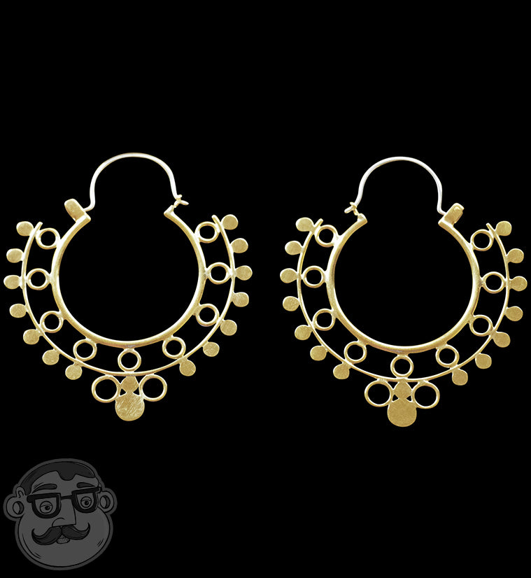18G Baroque Brass Hoop Earrings