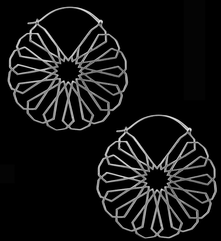 Borderline White Brass Earrings / Weights