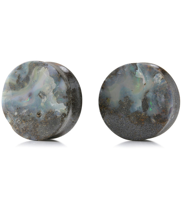 Boulder Opal Stone Plugs 1 Inch (25mm) Version 16