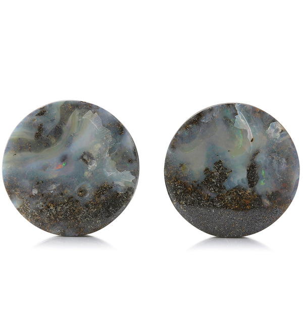 Boulder Opal Stone Plugs 1 Inch (25mm) Version 16