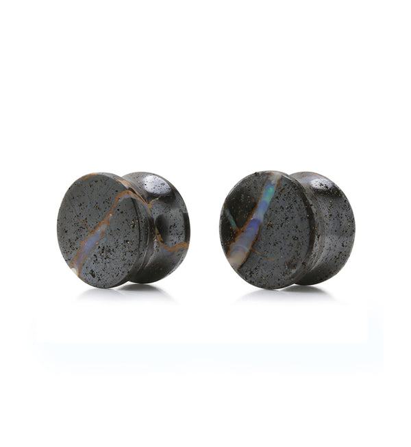 Boulder Opal Stone Plugs 1/2" (12mm) Version 4