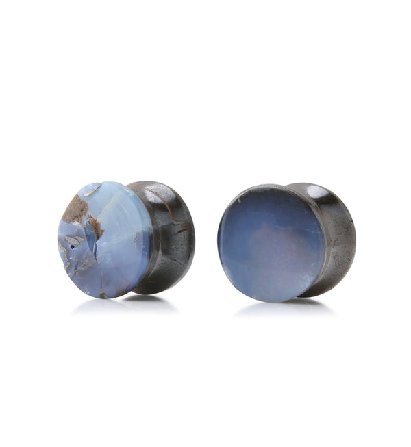 Boulder Opal Stone Plugs 1/2" (12mm) Version 7