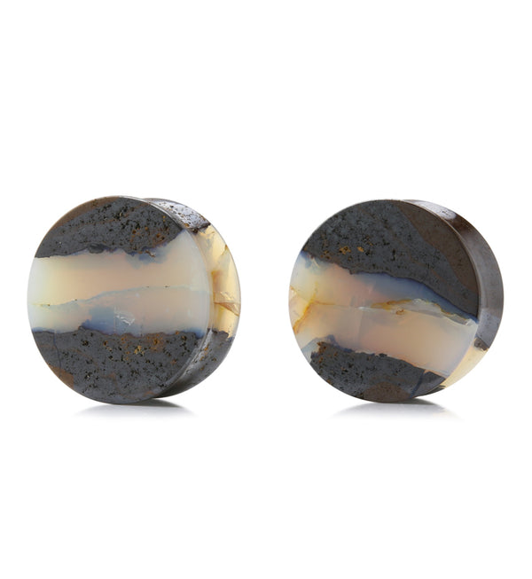 Boulder Opal Stone Plugs 13/16" (20mm) Version 1