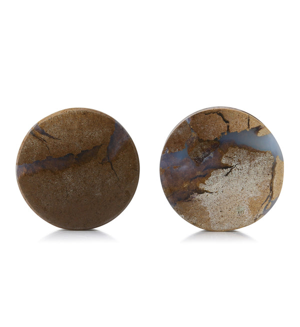 Boulder Opal Stone Plugs 3/4" (19.5mm) Version 4