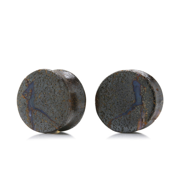 Boulder Opal Stone Plugs 5/8" (16mm) Version 4
