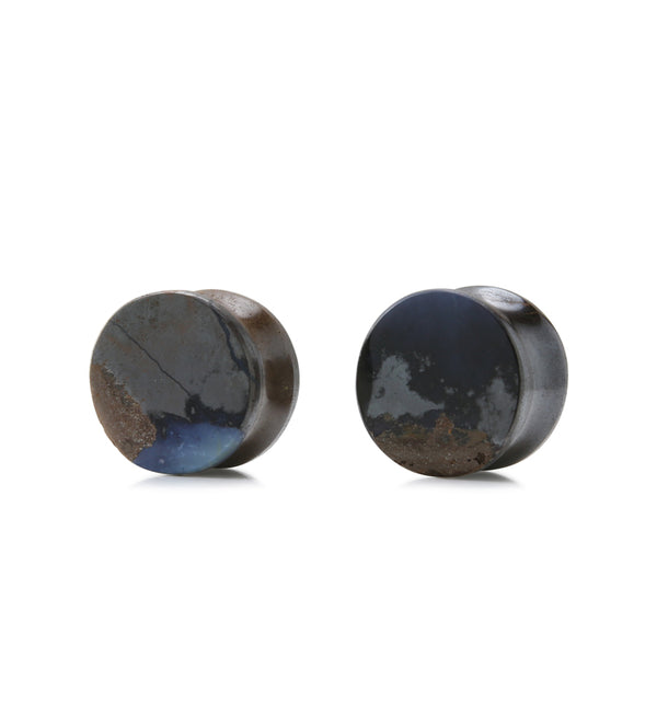 Boulder Opal Stone Plugs 9/16" (14mm) Version 2